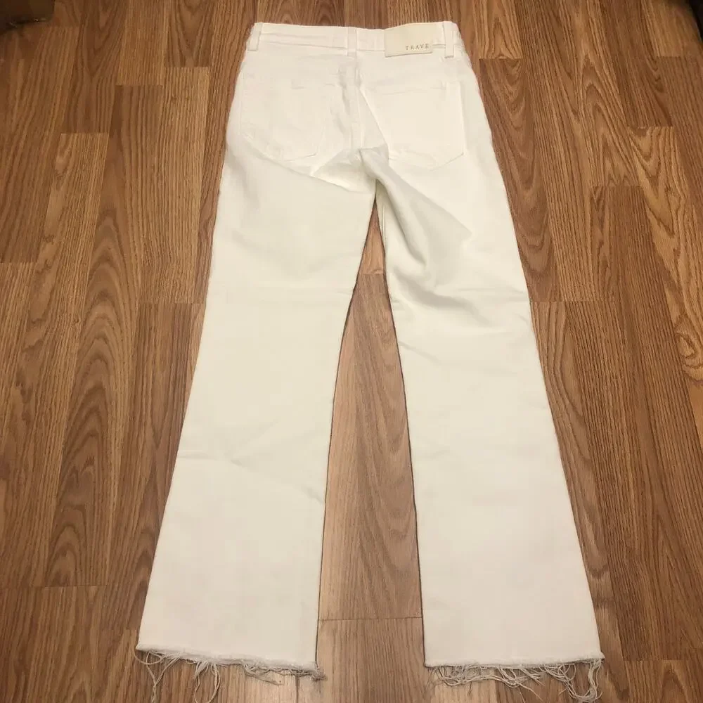 Trave Women's Jeans White Flare Colette - Big Empty sz 24 $228 NWOT's Wide leg